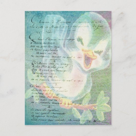 Vintage Bird Digital Art Collage Postkarte (Vorderseite)
