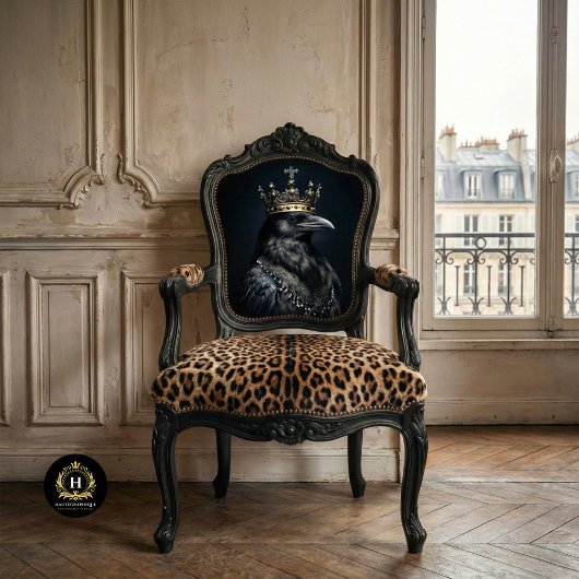 Vintage Bird Gothic Raven King Crown Decoupage Seidenpapier