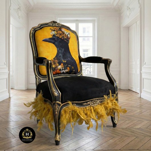 Vintage Bird Gothic Raven King Crown Decoupage Seidenpapier