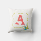 Vintage Bird Monogram Pillow Kissen (Rückseite)