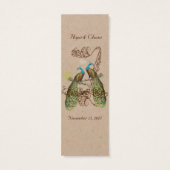 Vintage Bird Peacock Wedding Tags (Rückseite)