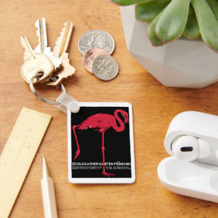 Vintage Bird Pink Flamingo at Germany Munich Zoo Schlüsselanhänger