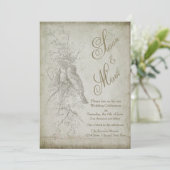 VINTAGE BIRD WEDD INVITATION COLLECTION EINLADUNG (Stehend Vorderseite)