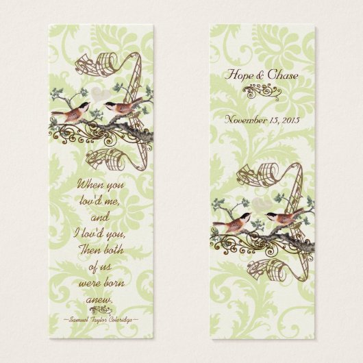Vintage Bird-Wedding-Tags (Vorne & Hinten)