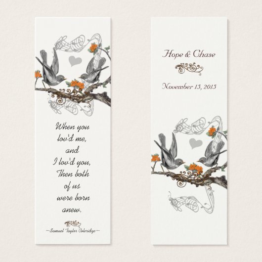 Vintage Bird-Wedding-Tags (Vorne & Hinten)