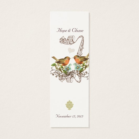 Vintage Bird-Wedding-Tags (Rückseite)
