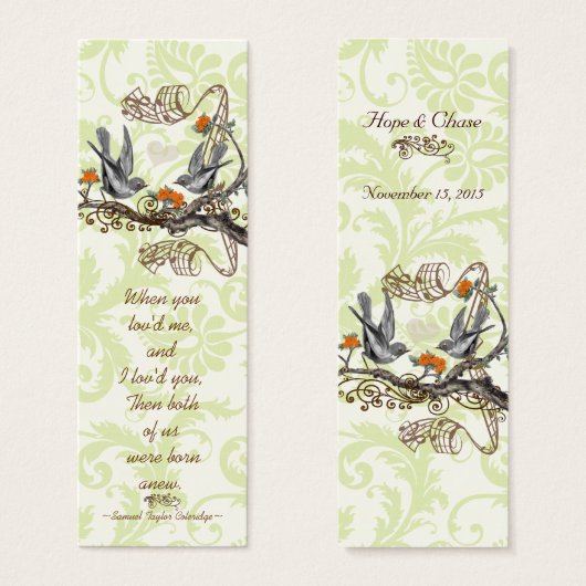 Vintage Bird-Wedding-Tags (Vorne & Hinten)