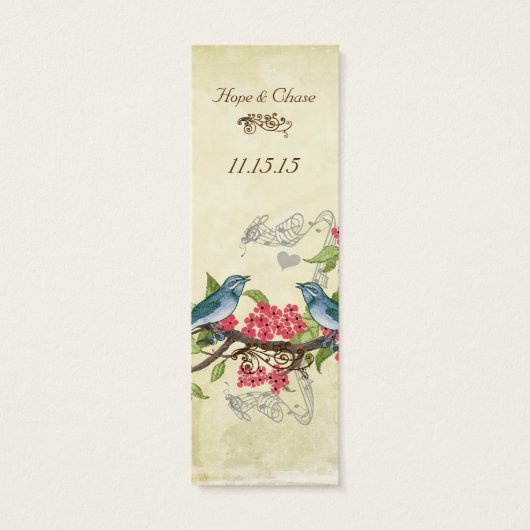 Vintage Bird-Wedding-Tags (Rückseite)