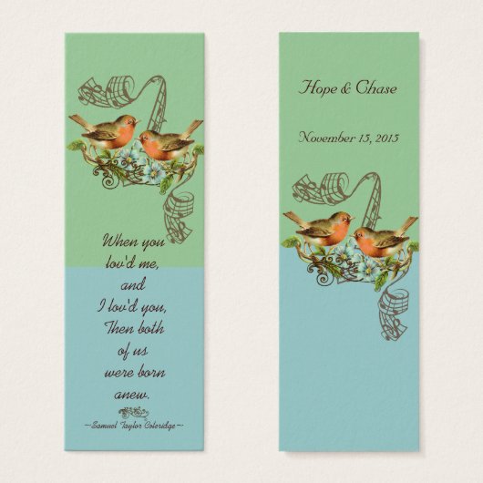 Vintage Bird-Wedding-Tags (Vorne & Hinten)