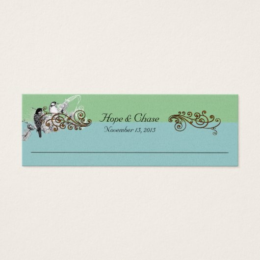Vintage Bird-Wedding-Tags (Vorderseite)