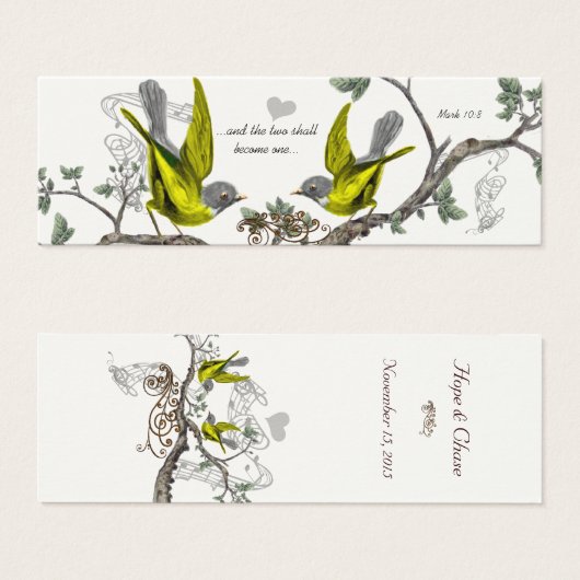 Vintage Bird-Wedding-Tags (Vorne & Hinten)