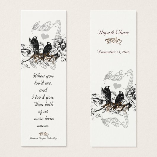 Vintage Bird-Wedding-Tags (Vorne & Hinten)