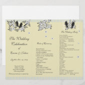 Vintage Bird Weiße Daisy Zweig TriFold Programm (Vorne/Hinten)