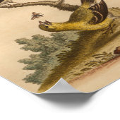 Vintage Bird Yellow Black Poster (Ecke)