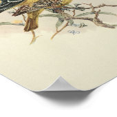 Vintage Bird-Yellow-Print Poster (Ecke)