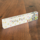 Vintage Birdcage Floral Namensplakette (Seite)