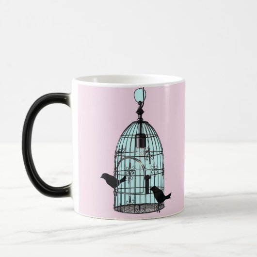 Vintage Birdcage-Tasse mit Monogramm Verwandlungstasse (Links)