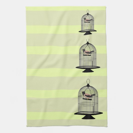 Vintage Birdcages Geschirrtuch (Vertikal)