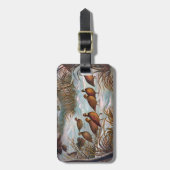 Vintage Birds in the Snow Gepäckanhänger (Vorderseite vertikal)