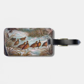 Vintage Birds in the Snow Gepäckanhänger (Rückseite horizontal)