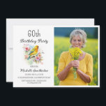 Vintage Birds Kanarische Blume 60. Geburtstag Foto Einladung<br><div class="desc">Hübsche Vintage 60. Geburtstagsparty Foto Einladung mit gelben Kanaren singen in den Ästen eines Baumes blühend mit Frühlingsblumen. Kontaktieren Sie mich,  um Hilfe bei Ihren Anpassungen zu erhalten oder um zusätzliche Matching oder Koordination von Zazzle Produkten für Ihre Feier zu beantragen.</div>