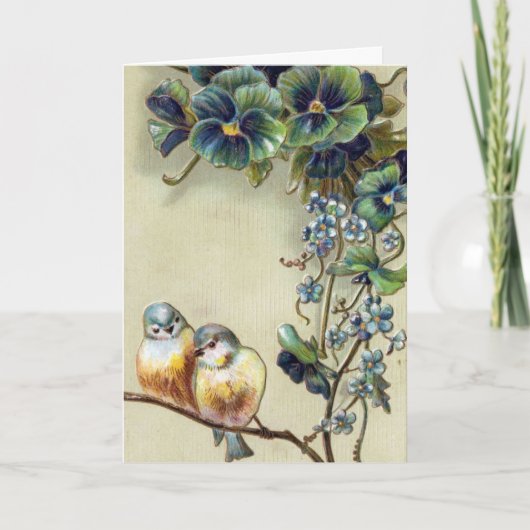 Vintage Birds Mother's Day Karte (Vorderseite)