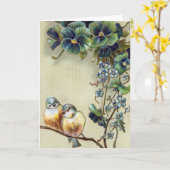Vintage Birds Mother's Day Karte (Gelbe Blume)