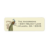 Vintage Birds Musical Peacock Address Labels (Vorne)