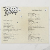 Vintage Birds Pergament-Falt-Hochzeitsprogramm (Rückseite)