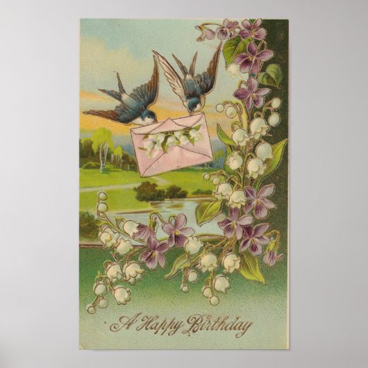 Vintage Birds Poster (Vorne)