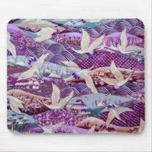 Vintage Birds Schwan Kunstwerk Mauspad