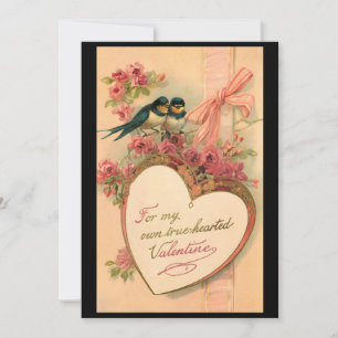 Vintage Birds Valentinstag Custom Feiertagskarte