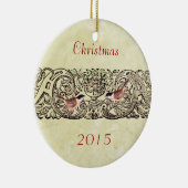 Vintage Birds Weihnachtsbäume Foto Ornament (Rechts)