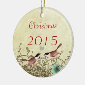 Vintage Birds Weihnachtsbäume Foto Ornament (Links)