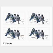 Vintage Birds wir haben Branch Rechteckiger Aufkleber (Blatt)