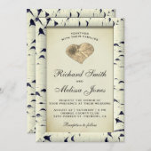 Vintage Birkenbaum-Barkholz-Hochzeit Einladung (Vorne/Hinten)