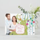 Vintage Birkenbaum Foto Weihnachtskarte Feiertagskarte (Stehend Vorderseite)