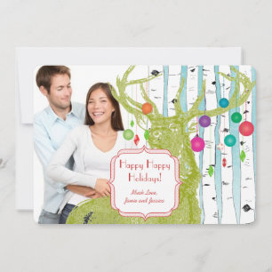 Vintage Birkenbaum Foto Weihnachtskarte Feiertagskarte