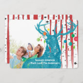 Vintage Birkenbaum Foto Weihnachtskarte Feiertagskarte (Vorne/Hinten)