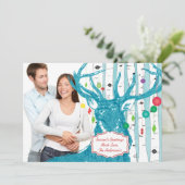 Vintage Birkenbaum Foto Weihnachtskarte Feiertagskarte (Stehend Vorderseite)