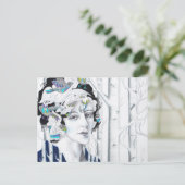 Vintage Birkenbaumvögel Postkarte (Stehend Vorderseite)