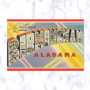 Vintage Birmingham Alabama Postkarte