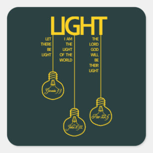 Vintage Birnen-biblisches Licht Quadratischer Aufkleber