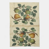 Vintage Birnen-botanische Frucht-Illustration Küchentuch (Vertikal)