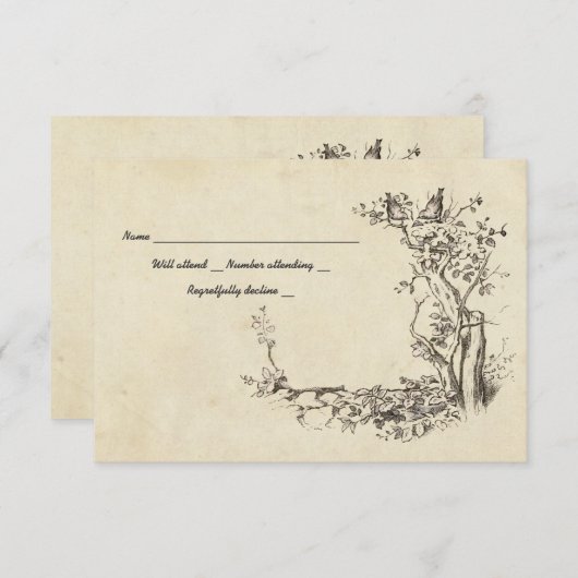 Vintage Birnen Creme UAWG RSVP Karte (Vorne/Hinten)