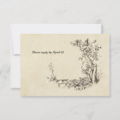 Vintage Birnen Creme UAWG RSVP Karte (Rückseite)