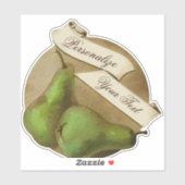 Vintage Birnen - Lebensmittelgeschäft Aufkleber (Blatt)