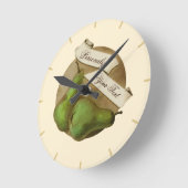 Vintage Birnen Retro Frucht Alte Schule Runde Wanduhr (Winkel)