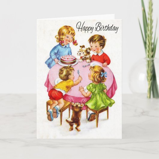 Vintage Birthday Card Karte (Vorderseite)
