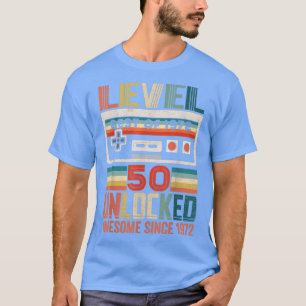 Vintage Birthday Gift Best Of 1972 Unlocked Level T-Shirt